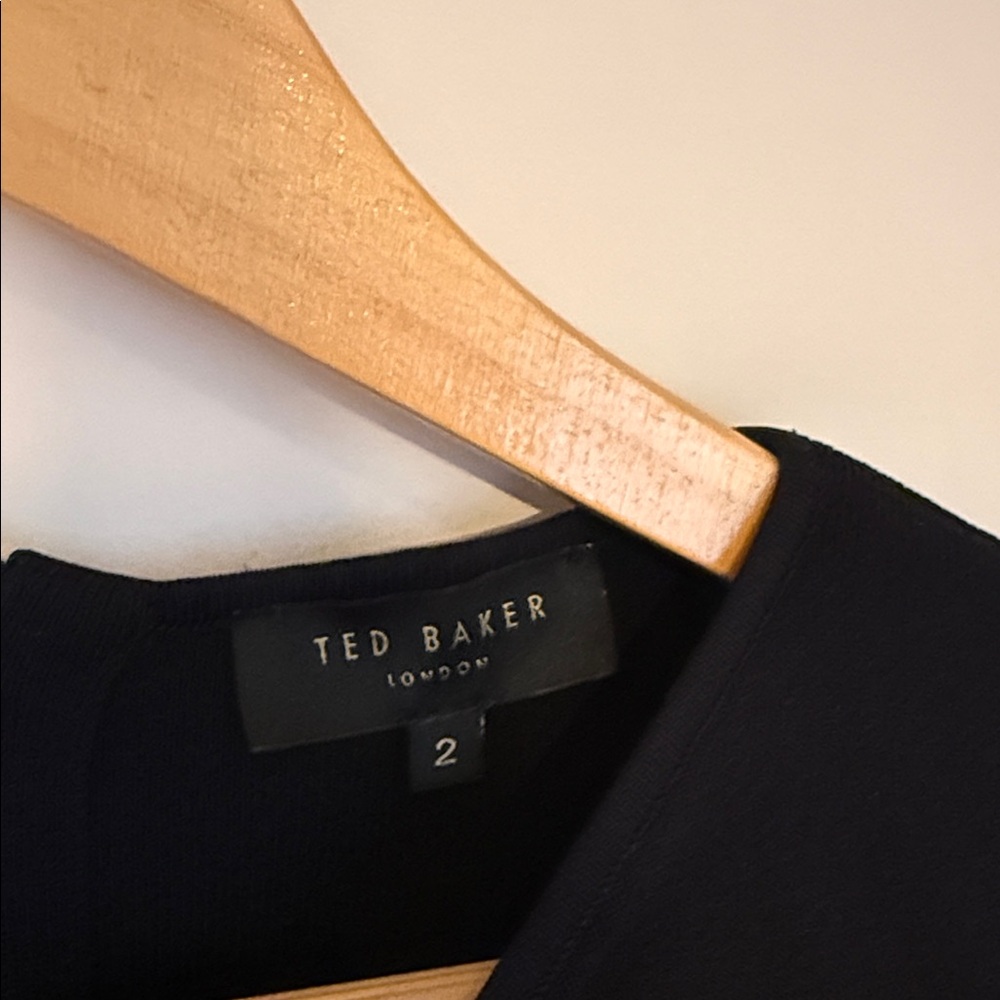 Ted Baker Yazmin Knitted Frill Dress Dark Blue 2 - Picture 5 of 7